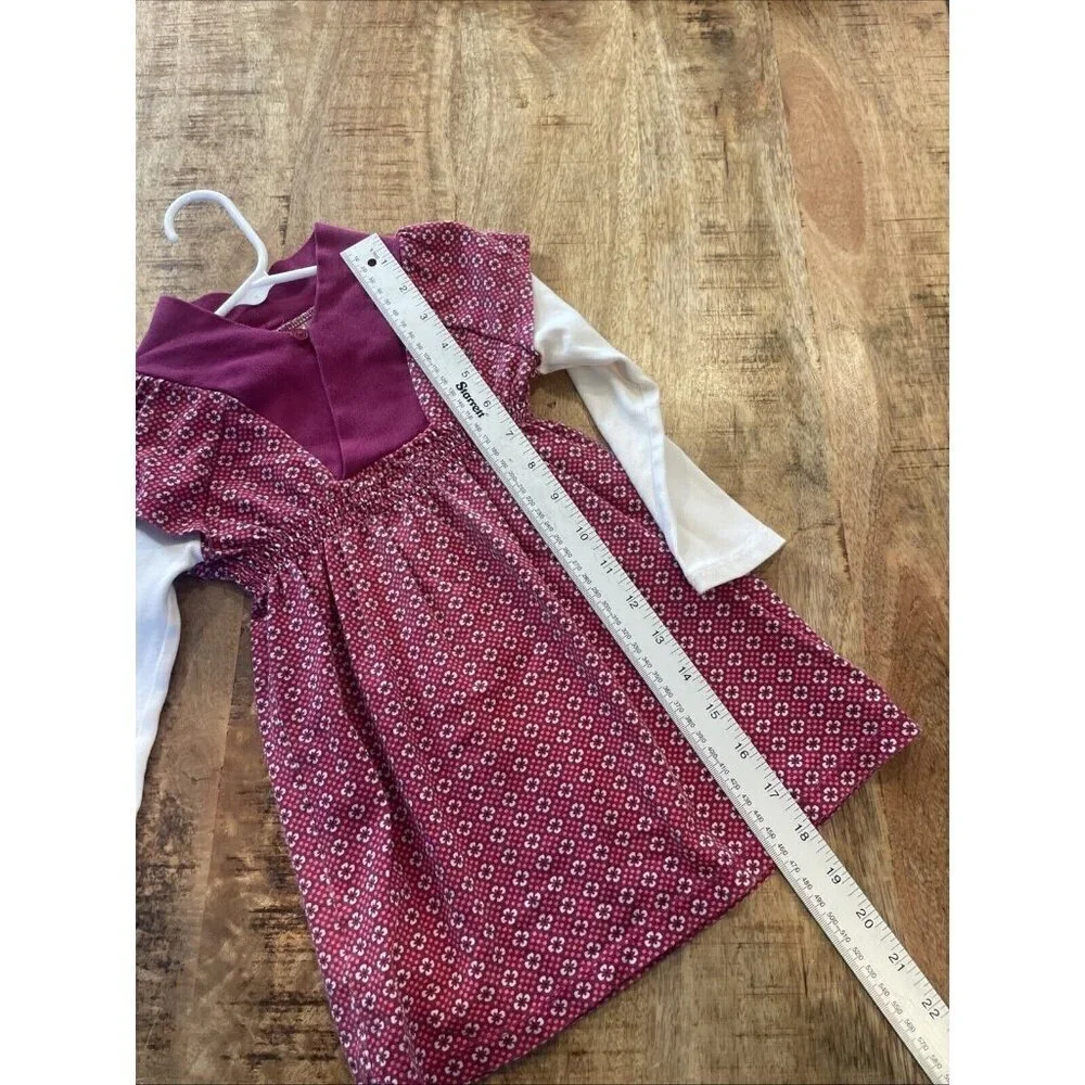 TEA COLLECTION Girls Dress- Sz 2 - Pink/Fuschia FLORAL Pattern Long Sleeve